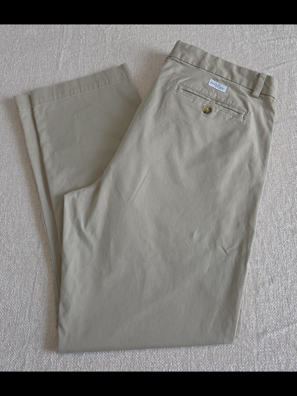 Vineyard Vines Khaki Chino Pants Men's 35x30 Beige Flat Front Straight Casual